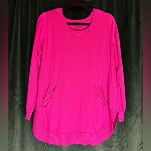 Cyrus Fuchsia Sweater with front pocket - 1X